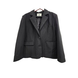 Garden‎ of Angels Medium Black Blazer Women's Polyester Blend 2 Button Business